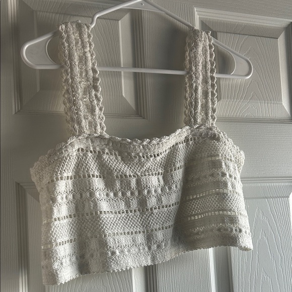 Aerie Ivory Crochet Lace Top - Picture 2 of 9